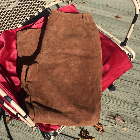 Together Brown Suede Pants - Picture 1 of 7